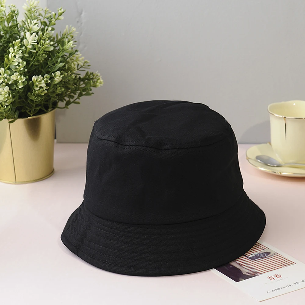 New Unisex Cotton Bucket Hat Women Summer Sunscreen Panama  Men Pure Color Sunbonnet Fedoras Outdoor Fisherman Beach Cap