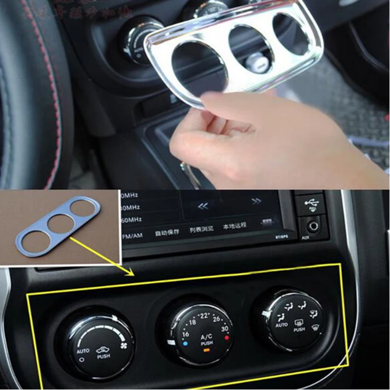 

ABS Chrome For Jeep Compass 2011 2012 2013 2014 Accessories Car Front Air Conditioner Switch Adjustment Panel Frame Cover Trim