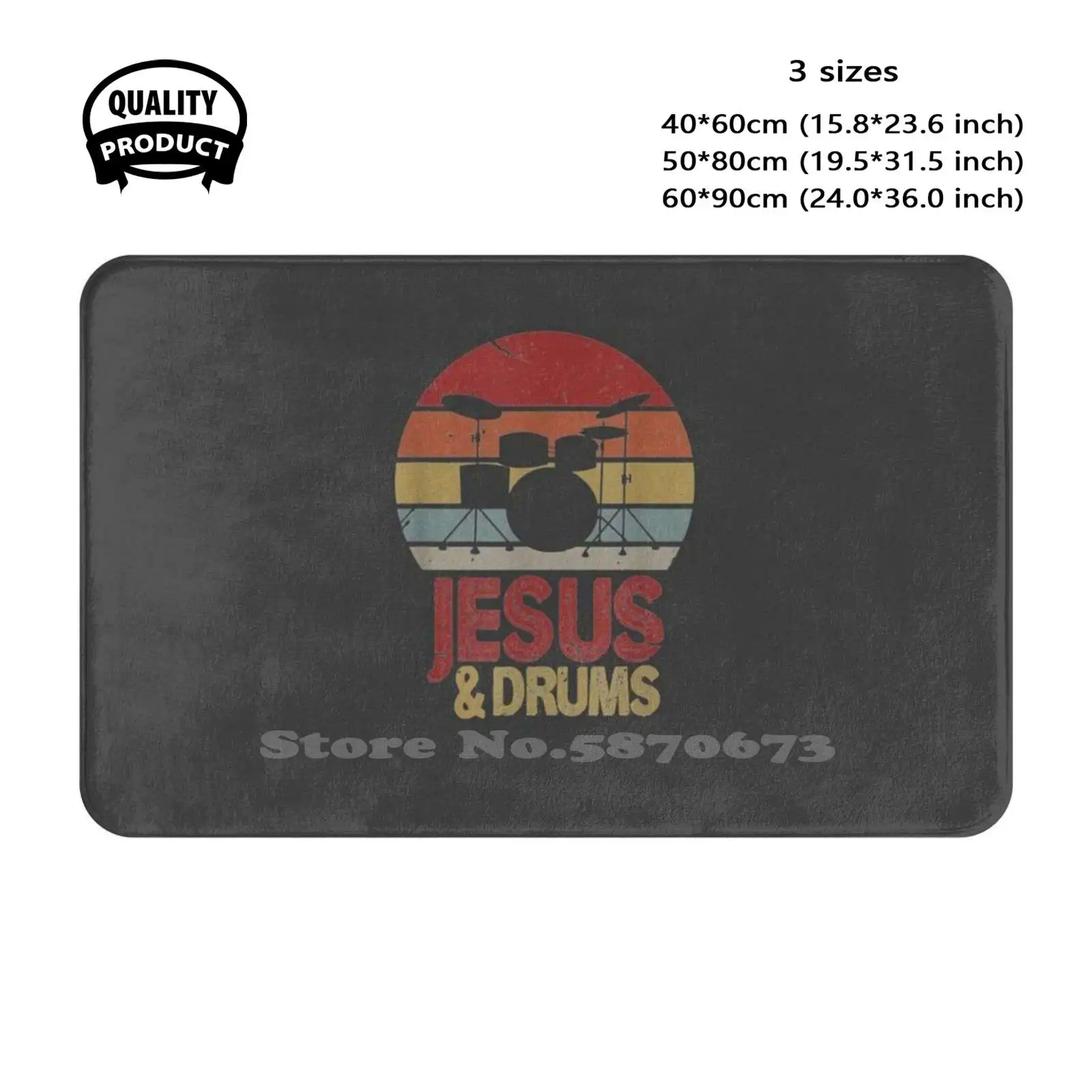 Christian Drummer I Jesus And Drums Percussion Lover Soft Cushion Home Carpet Door Mat Car Rug Movie Or Birthday Off Perfect