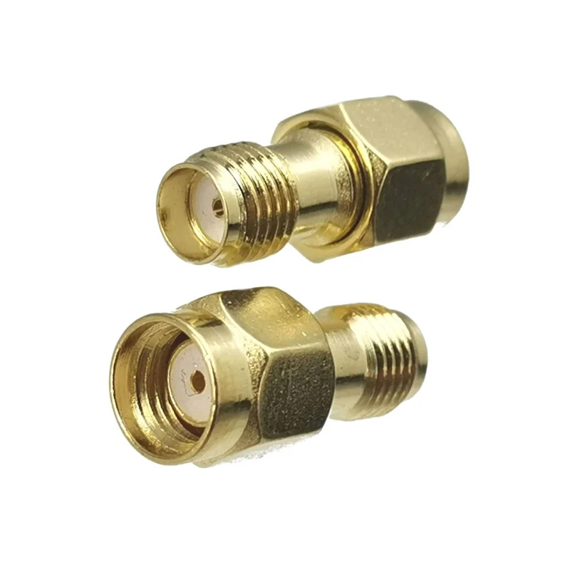 1pcs Connector Adapter SMA RP-SMA naar SMA RPSMA Stekker & Vrouwelijke Jack Rechte RF Coaxiale Converter Nieuwe Messing FJP-820