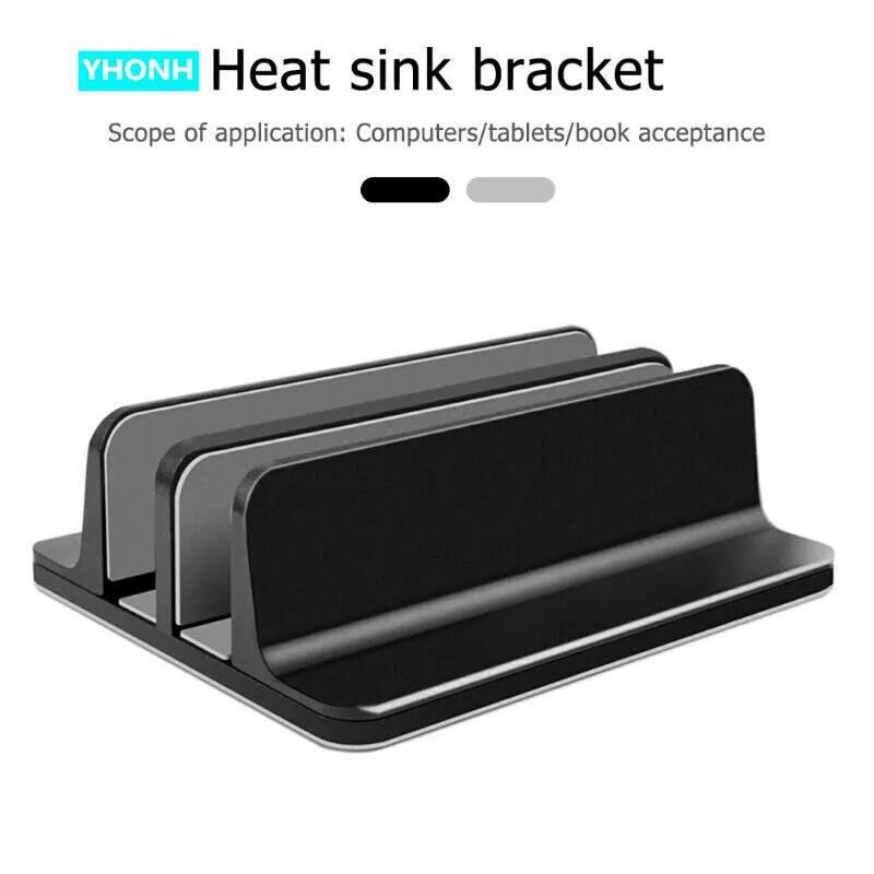 Liga de Alumínio Vertical Laptop Stand pc Stand Detém Dispositivos Largura do Suporte Ajustável Anti-derrapante e Estável