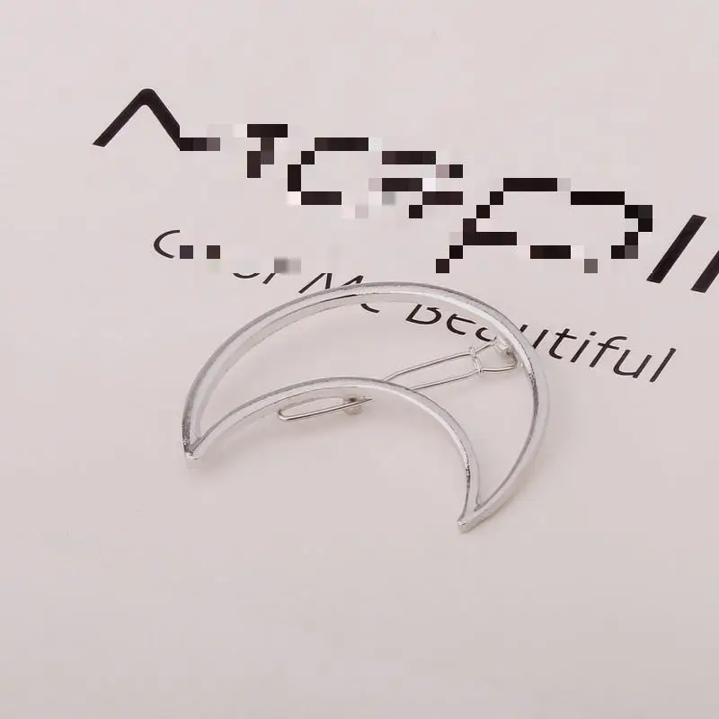 New Big Card Exaggerated Girl Triangle Moon Hairpin Clip Hair Accessories Jewelry Hair Clips Geometric Shape Side Clip Headwear