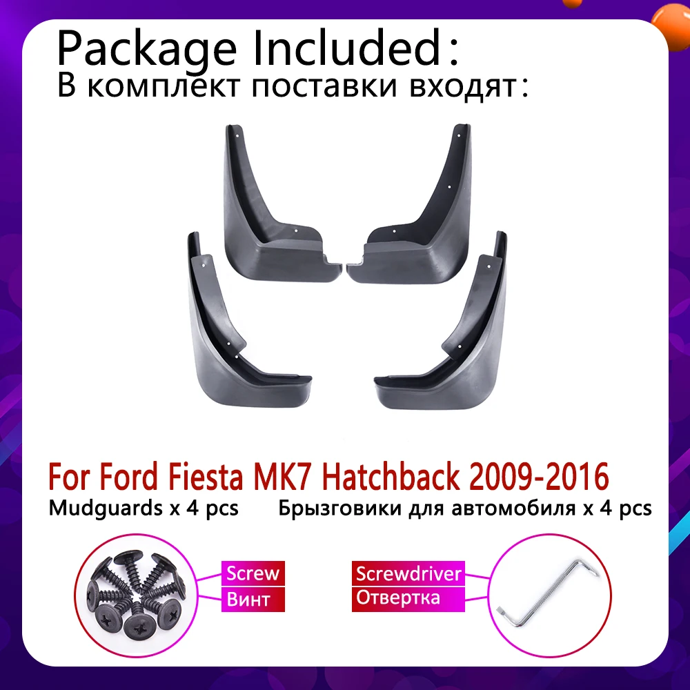 for Ford Fiesta 7 MK7 Hatchback 2009~2016 Mudflap Fender Mud Guard Splash Flaps Mudguard Accessories 2010 2011 2012 2013 2014