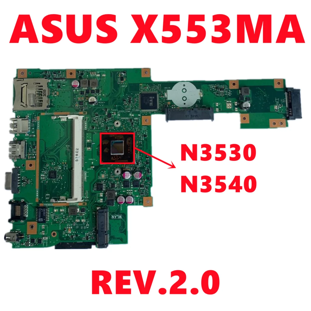 X553MA Mainboard Cho Asus X503M F553MA F553M X553MA Laptop Bo Mạch Chủ REV2.0 Với N3530 N3540 CPU DDR3 100% Thử Nghiệm Làm Việc