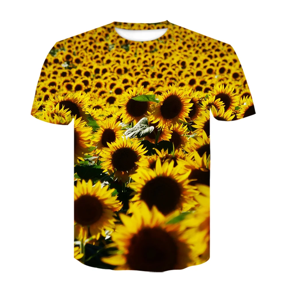 Summer New Fashion Men Flowers Butterflies graphic t shirts 3D Personality Trend Hip Hop Print T-shirt short sleeve t-shirts Top