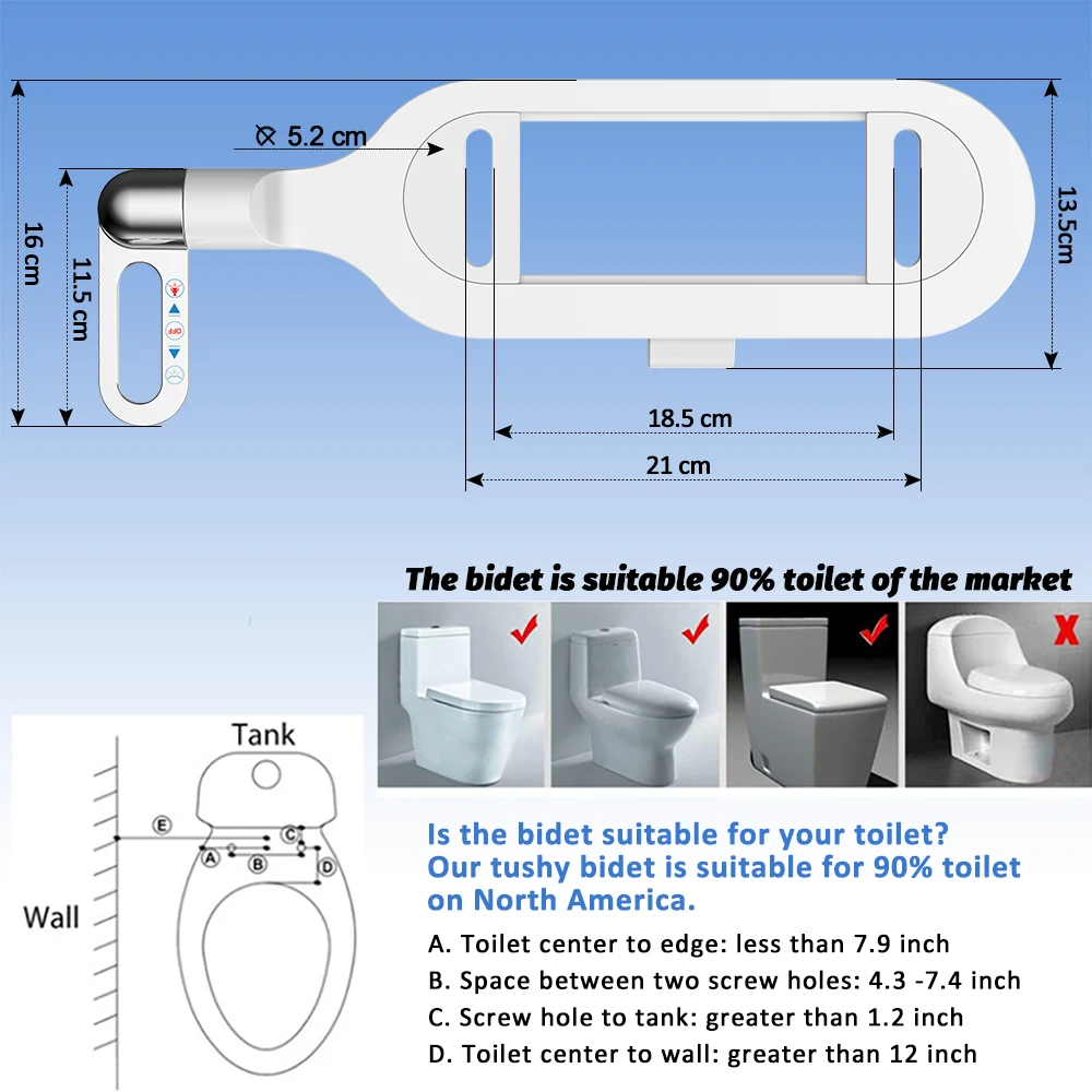 Imagem -04 - Soosi-ultra-slim Toilet Seat Bidé Acessório Bico Espiral Duplo Pressão de Água Ajustável Pulverizador de Bunda Não Elétrico Novo Pcs