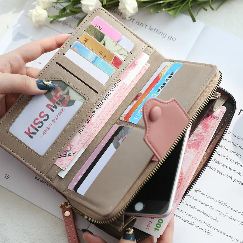 Women Long Wallet PU Leather Female Plaid Purses Card Holder Wallet Fashion Woman Zipper Wallet Lady Clutch Coin Purse Money Bag