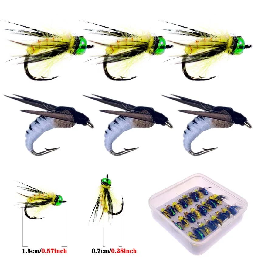 

1/10/25Pcs Trout Nymph Fly Fishing Lure Dry/Wet Flies Nymphs Ice Fishing Lures Artificial Bait