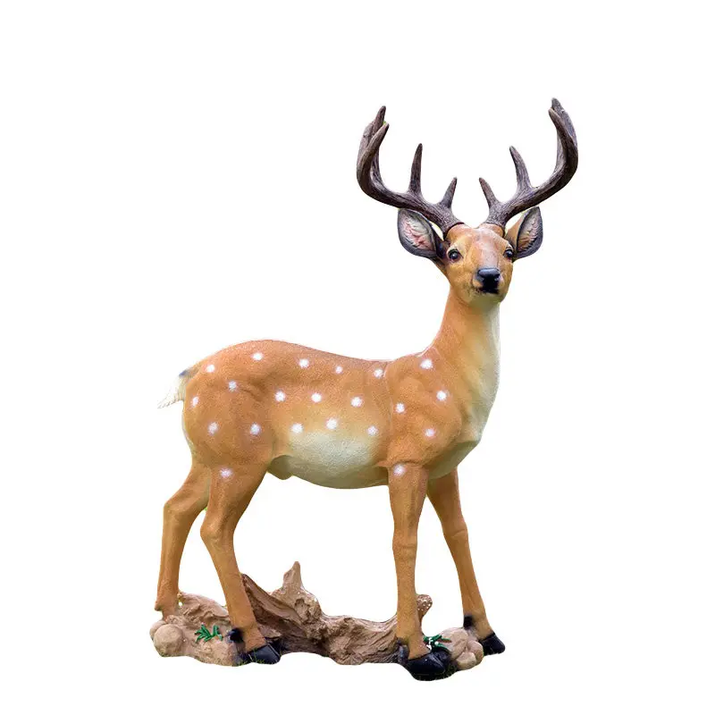 Outdoor Garden Simulation Animal Resin Deer Sculpture Home Decoration Courtyard Villa Ornaments Crafts Park Lawn Figurines Decor