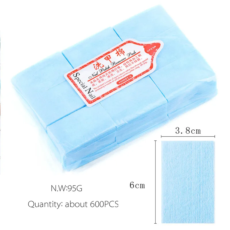 600PCS Gel Nail Polish Remover Nail Wipes Cotton 4 Colors for Professional Soak Off Gel Polish Remover Acrylic Nail Remover