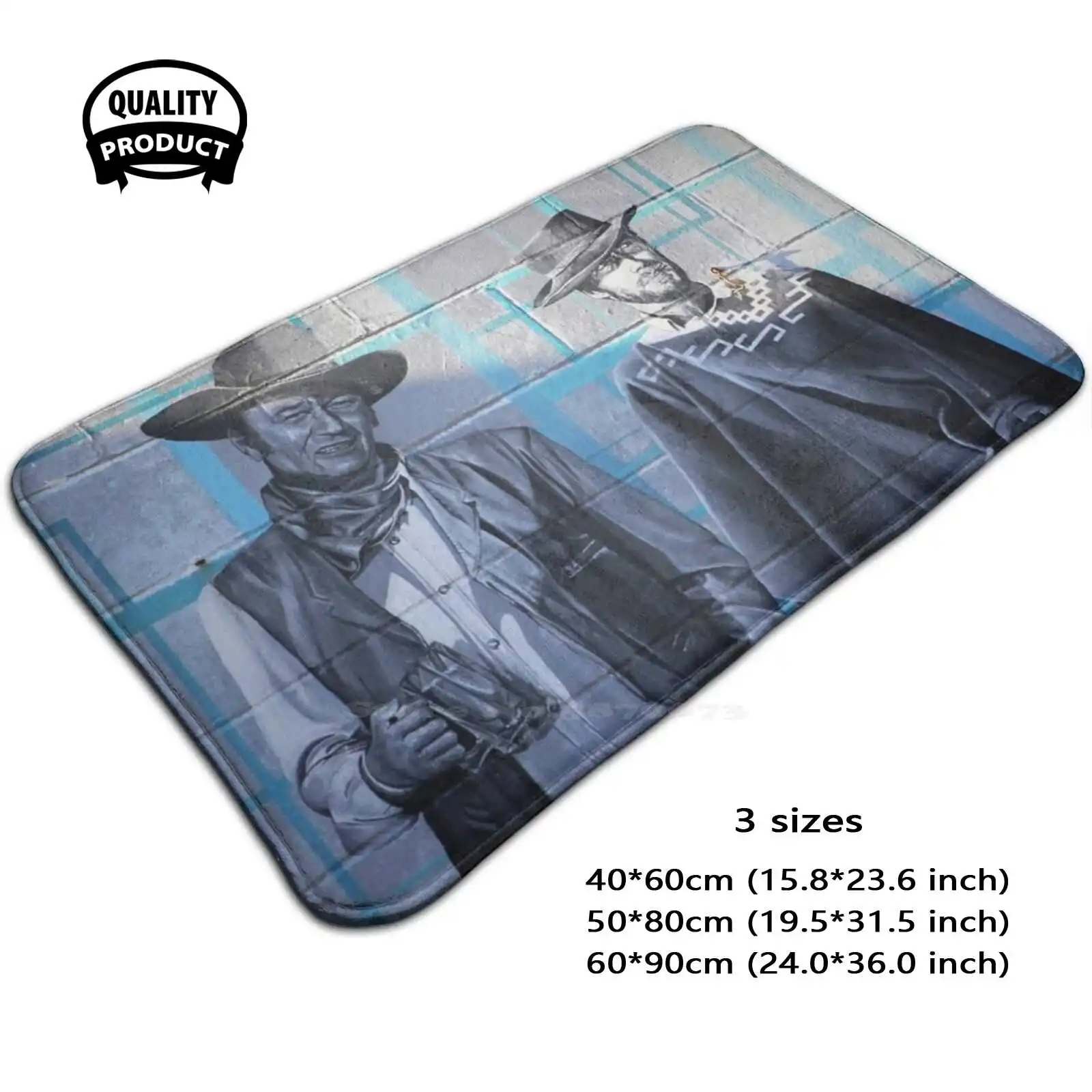 The & Clint Soft Cushion Home Carpet Door Mat Car Rug Portraits Actors Clint Eastwood John Wayne Tough Guys Macho Cowboys Mural