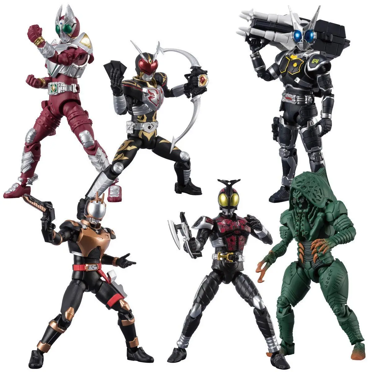 Bandai Genuine CANDY TOY Shodo Series Kamen Rider Agito Dark Kabuto Worm RioTrooper Action Figure Model Ornament Toys