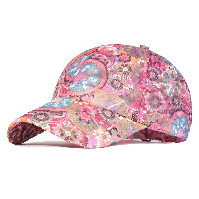 

Summer Spring Mesh Breathable Baseball Cap Women Floral Sun Hat Embroidered Outdoor Sport Cap Quick-drying Climbing Hat