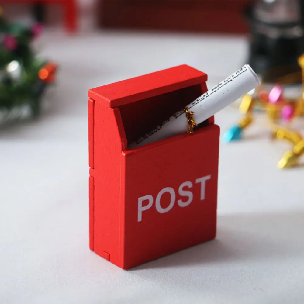 Courtyard Decor Decoration Crafts Figurines Miniatures Wooden Door Christmas Decoration Mini Mailbox Simulation Ladder