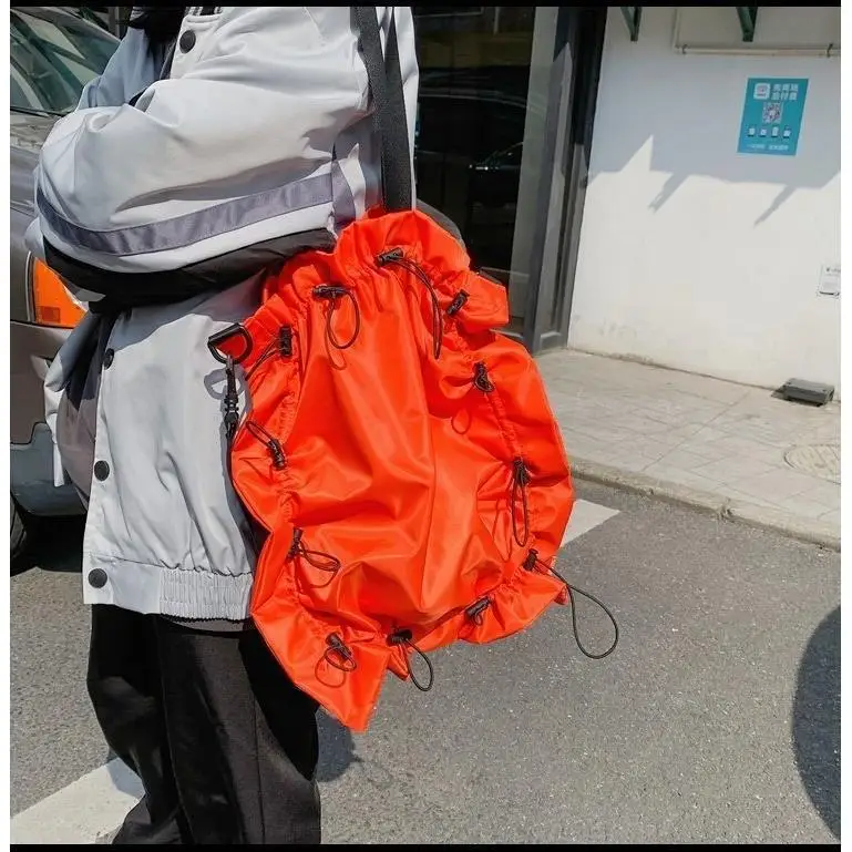 여성용 나일론 주름 장식 솔리드 빈티지 토트백, 한국 패션 소프트 숄더백, 대용량 핸드백, 여아용 가방, 여행 가방