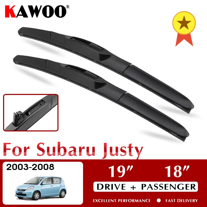 

KAWOO Wiper Front Car Wiper Blades For Subaru Justy 2003-2008 Windshield Windscreen Front Window Accessories 19"+18" LHD RHD