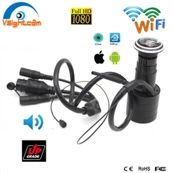 Aggiornamento Mini Spioncino Wifi Porta Telecamera IP Scheda TF Audio Porta Foro per occhi Sicurezza 1080P 1.78mm Obiettivo Fisheye Web Camera P2P