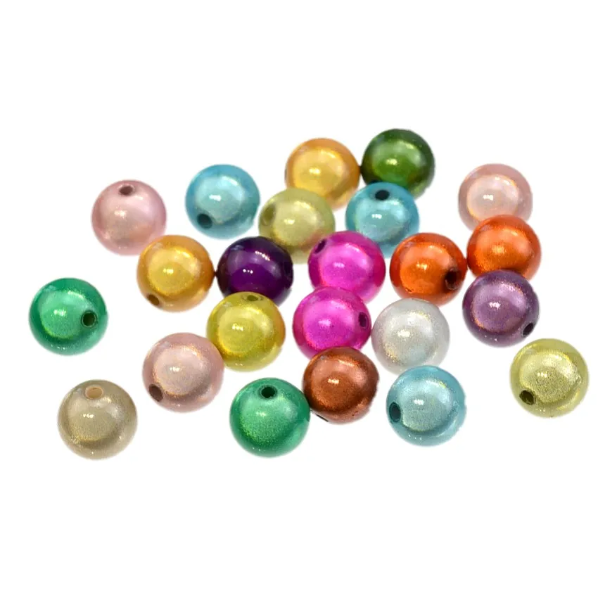 Shining Mixed 3D Illusion Miracle Dream Acrylic Round Spacer Beads Charms 4/6/8/10/12/14/16/18/20mm Pick Size For Jewelry Making