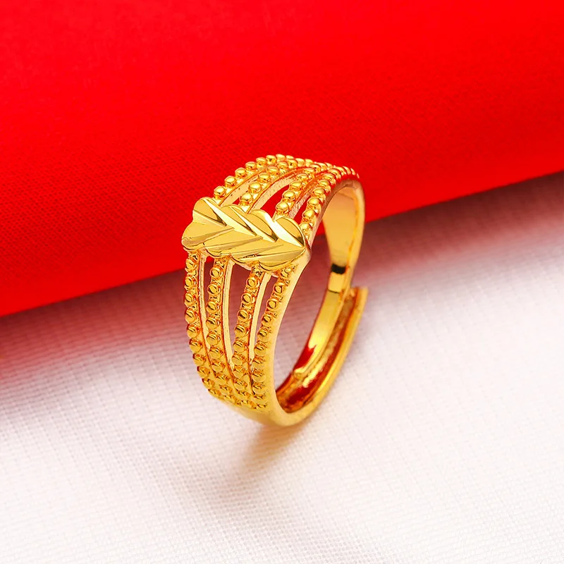 KISS&FLOWER Hollow Gold Resizable Rings for Women Female Birthday Wedding Party Christmas Mother Girlfriend Ladies Gifts RI60 - Image 5