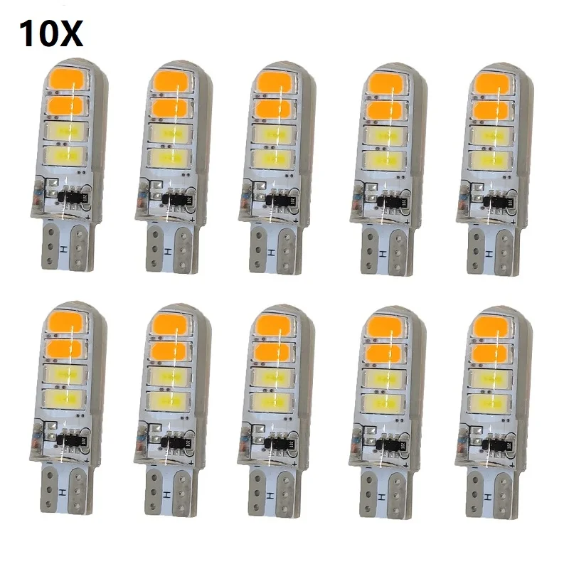 10X T10 Strobe Flashing 194 W5W 8Led 5630SMD T10 Led Lasting Shine Auto Strobe Flash Car light bulbs dual color white yellow