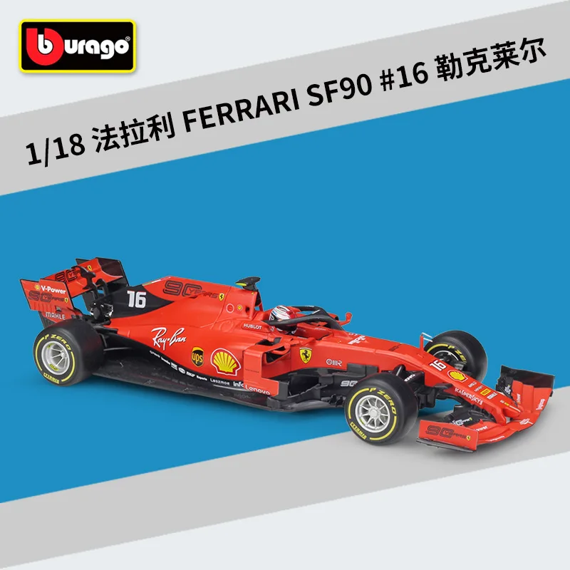 Bburago Diecast 1:18 Scale Model Car 2019 Metal Ferrari F1 Formulaa 1 Racing Car Formule One SF71H&90 Alloy Toy Car Collection