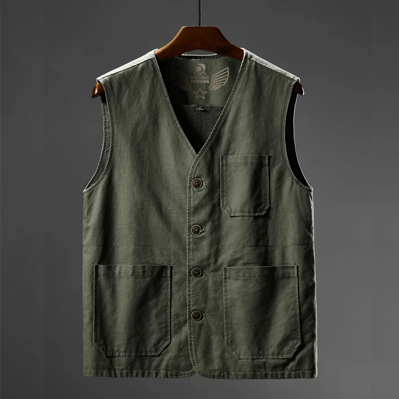 Men Military Waistcoat Many Pockets Vest Sleeveless Jacket Plus Size Large Male Travel Coat Army Tactical Clothing