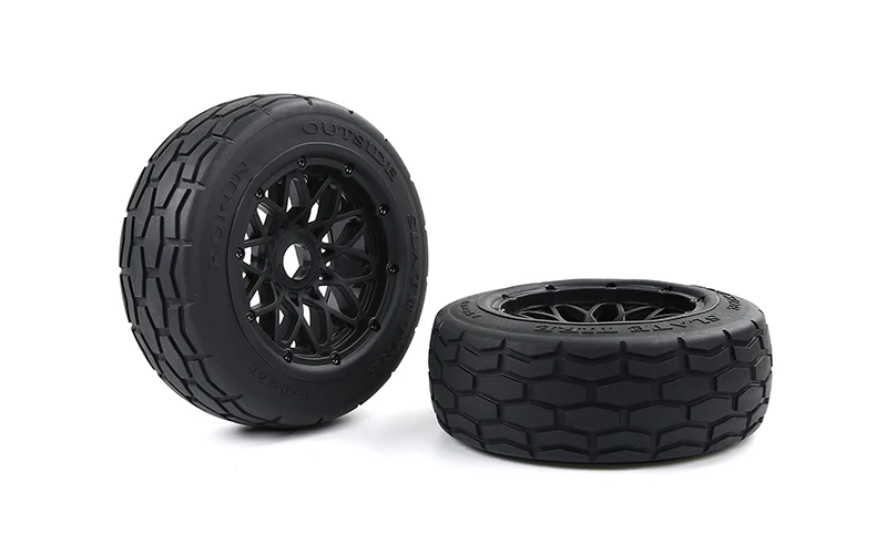 Conjunto de rodas dianteiras em pneus de estrada para HPI Rovan Baja 5B