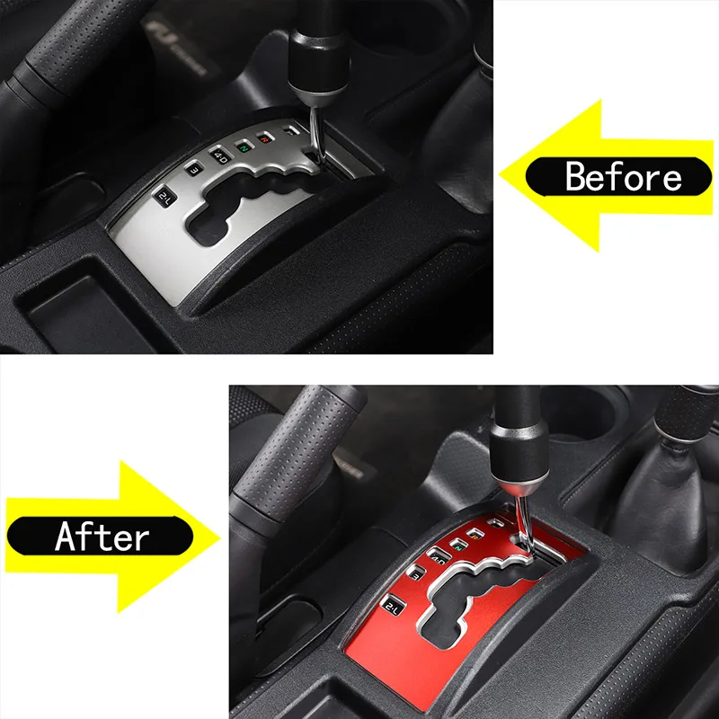 For Toyota FJ Cruiser 2007-2021 Aluminum Alloy Center Console Shift Anti-Scratch Panel Decoration Sticker Car Interior Accessory