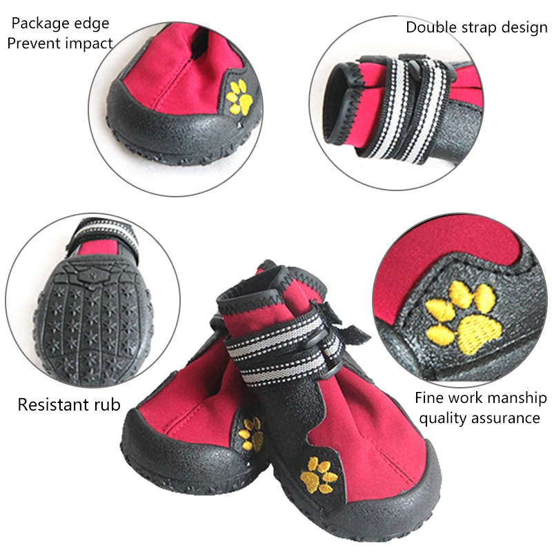 4 Stks/set Sport Dog Schoenen Voor Grote Honden Huisdier Outdoor Regen Laarzen Antislip Puppy Running Sneakers Ondoordringbare Laarzen Huisdier