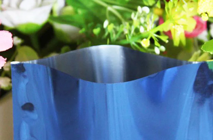 500pcs/lot Heat Seal Blue Aluminum Foil Open Top Food Snack Plastic Packaging Bags Mylar Vacuum Pouches Free Shipping