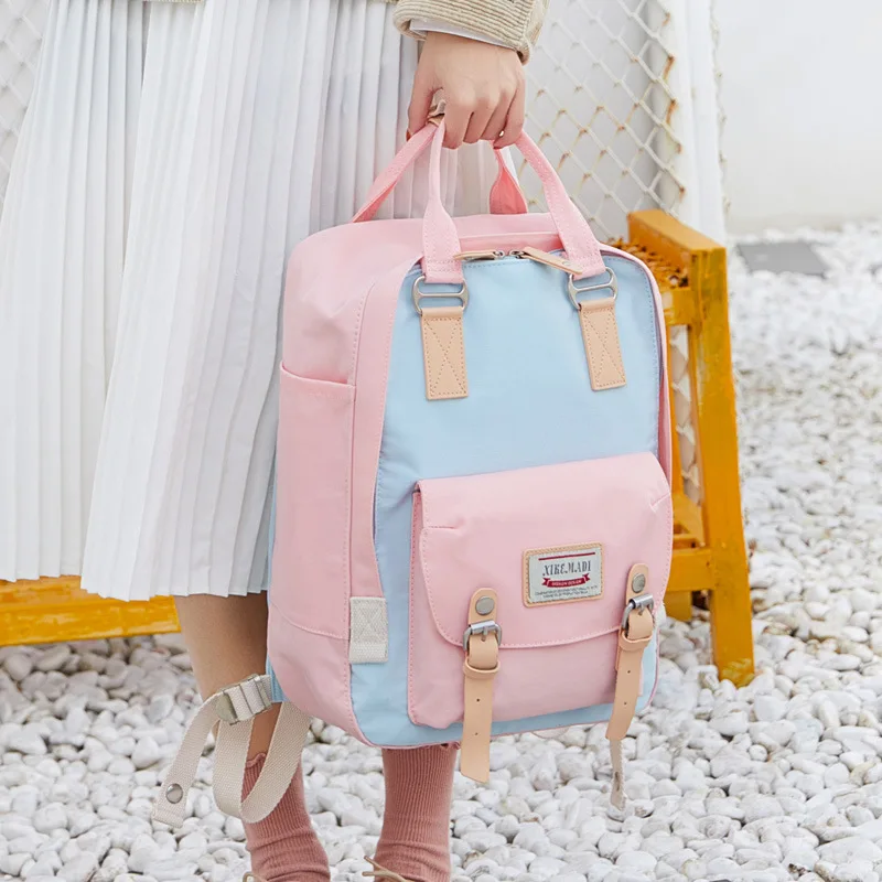 New Women Waterproof Candy Colors Backpacks 14 Inch Laptop Backpack Female Mochilas Cute Travel Rucksack High Quality