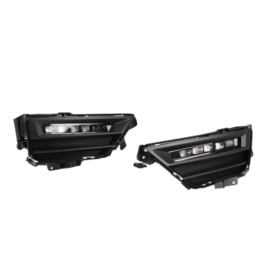 

July King 5LEDs Car Daytime Running Lights for Honda CR-V 2020 2021, 6000K LED DRL + Streamer Turn Signals + Ice Blue Night DRL