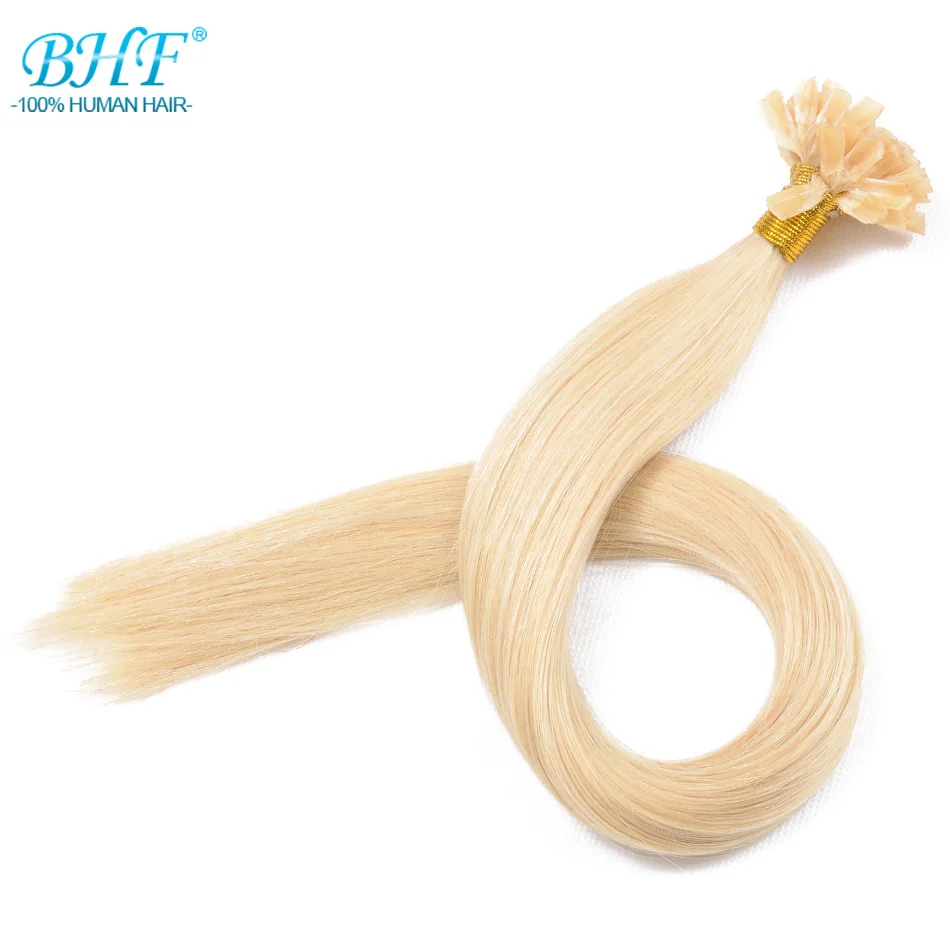 BHF Straight Keratin Nail U Tip Human Fusion Hair 100% Natural Pre bonded Remy Hair Extension Capsules 1g/s