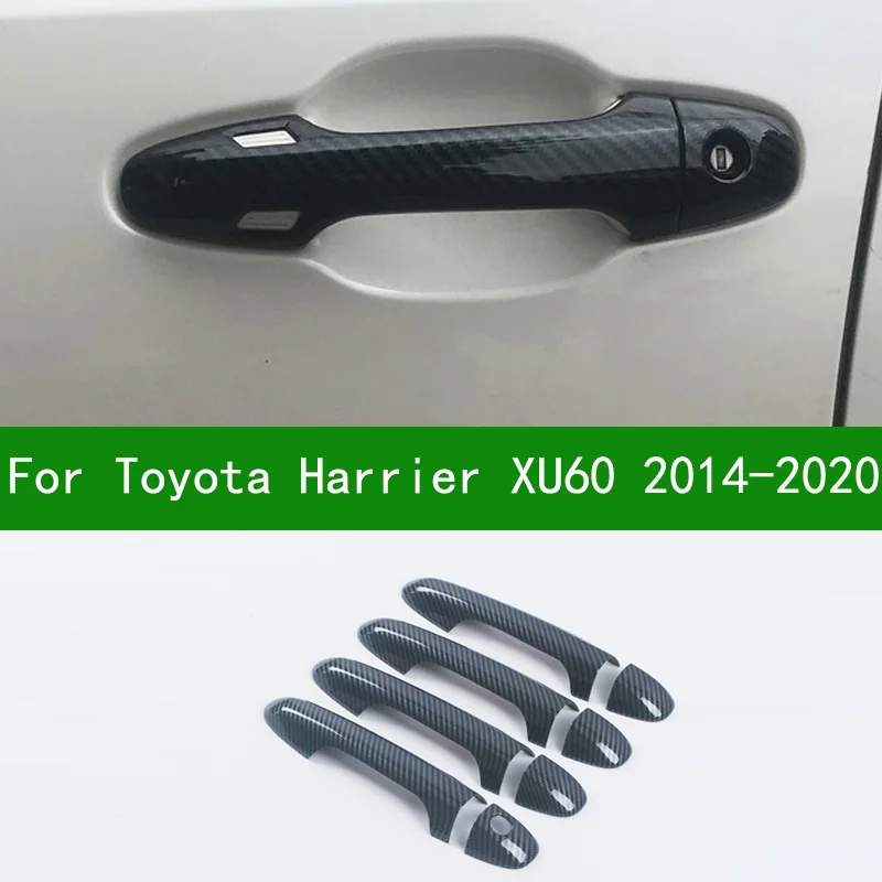 

Для toyota harrier XU60 2014-2020, черное углеродное волокно, автомобильная боковая смарт-крышка дверной ручки, отделка 2015, 2016, 2017, 2018, 2019