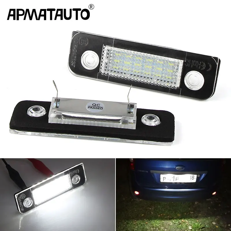 Lot 2 LED Plaque D'Immatriculation Blanc Canbus – Compatible Ford Fiesta V/VI, Fusion, Mondeo II – 6000K Sans Erreur OBC – 18 SMD Haute Puissance