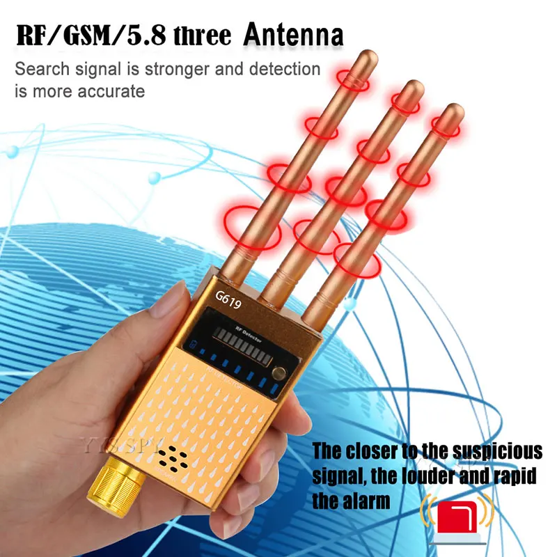 3 Antenna Professional Anti Spy Detector RF CDMA Signal Finder For GSM Bug GPS Tracker Wireless Hidden Camera Eavesdropping