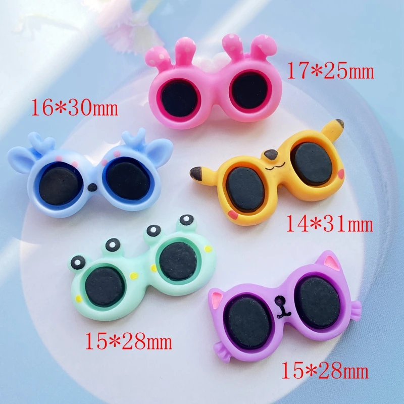 10Pcs Cute Mixed Mini Simulation Toy Glasses Flat Back Resin Cabochons Scrapbooking DIY Jewelry Craft Decoration Accessorie H130