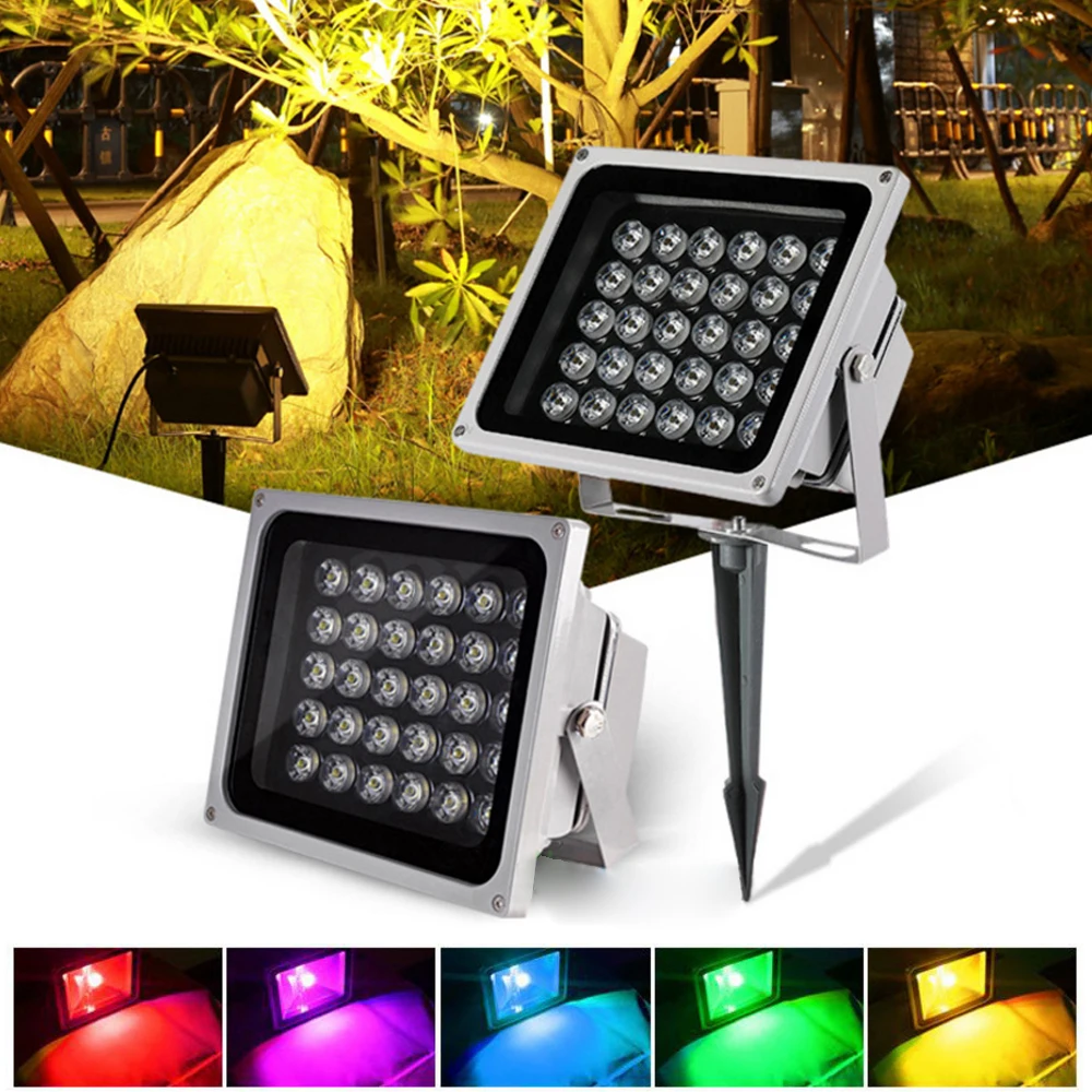 

RGB Led Floodlight 6W 12W 30W 50W 100W Outdoor Wall Lamp Reflector Waterproof Garden Lighting White Red Blue Green Flood Light