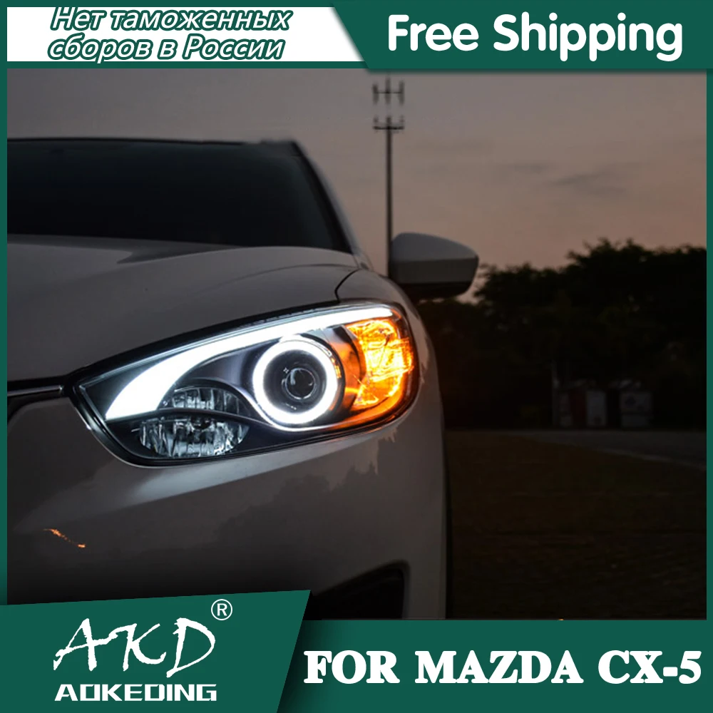 Headlights For Mazda CX-5 2012-2016 cx 5 DRL Day Running Light Head Lamp LED Bi Xenon Bulb Fog Lights Tuning Car Accessory