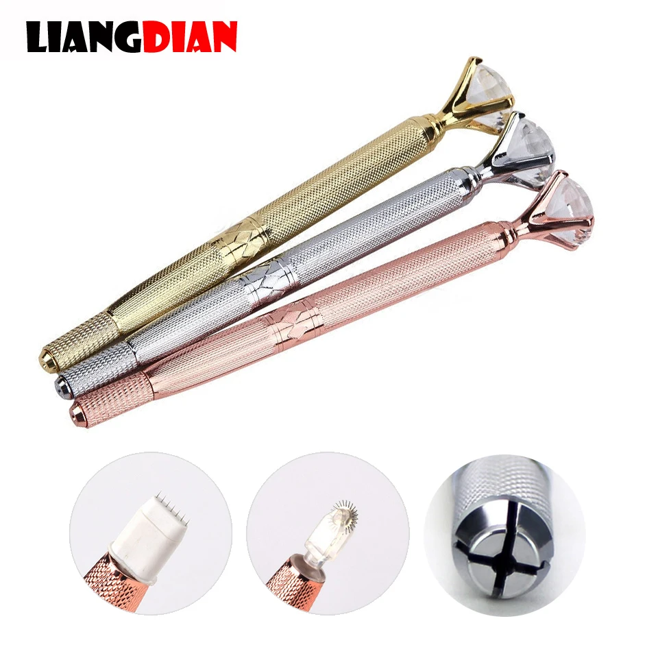 

1PC Manual Microblading Pen Tattoo Tatu Accessory For 3D Semi Permanent Eyebrow Lip Line Microneedling Makeup Diamond Pen