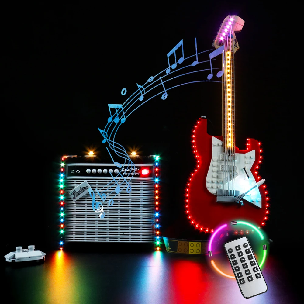 

Vonado LED Lighting Set for 21329 Ideas Fender Guitar Collectible Model Light Kit, Not Included the Building Block