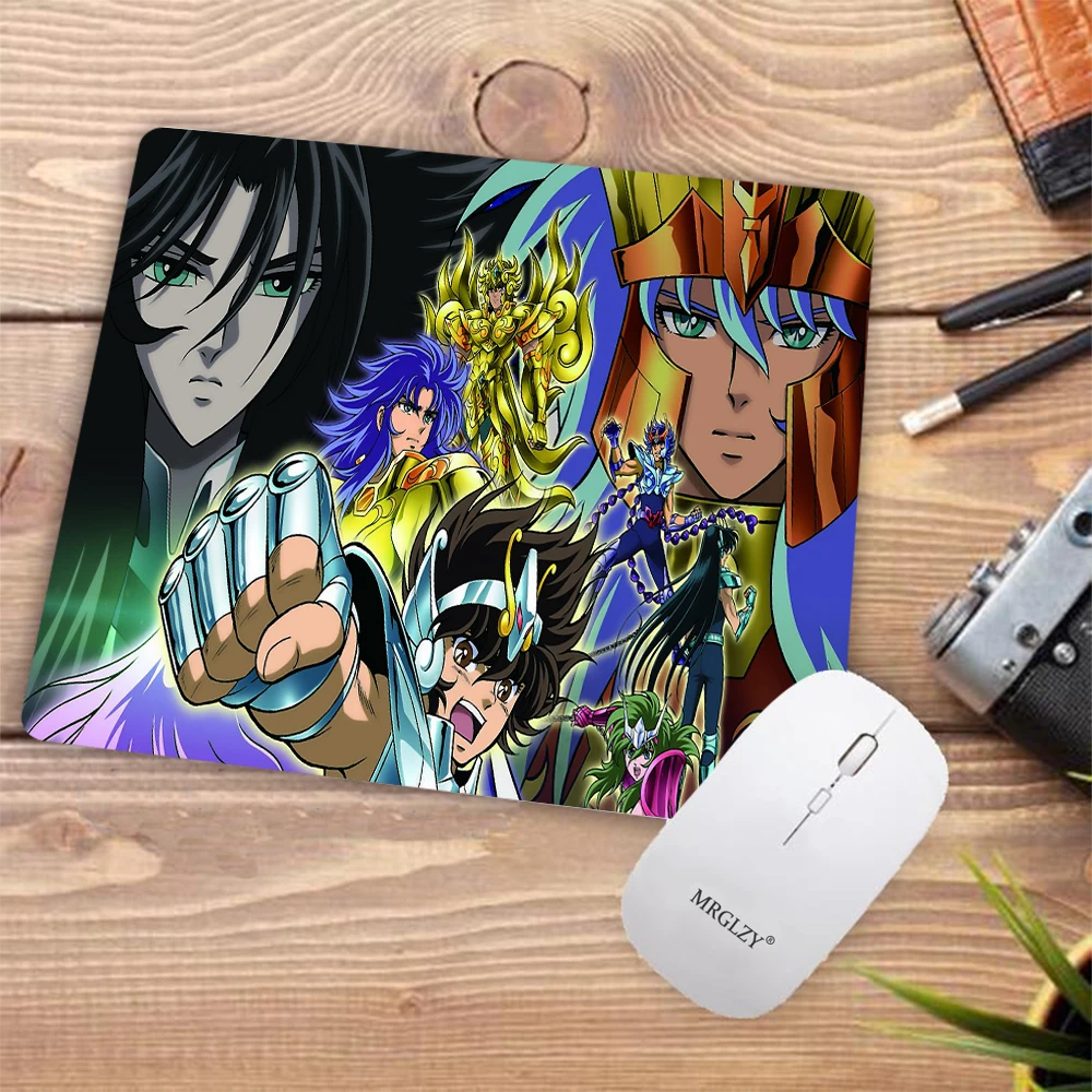 Anime Saint Seiya White Gamer Mouse Table Arm Support Gamer Mouse Mat Laptop Cover Mousepad Office Laptop Table Anime Rug