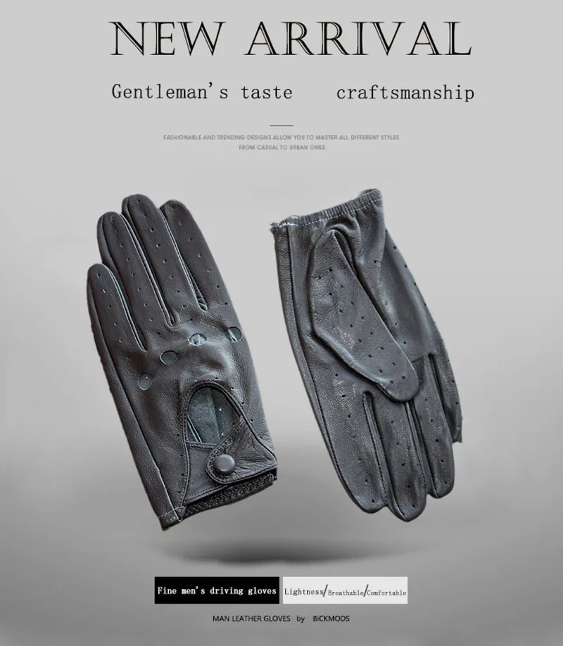 Women's Summer Full Finger Leather Gloves Breathable Single-Layer Sheepskin Fashionable Short Motorcycle Riding Gloves