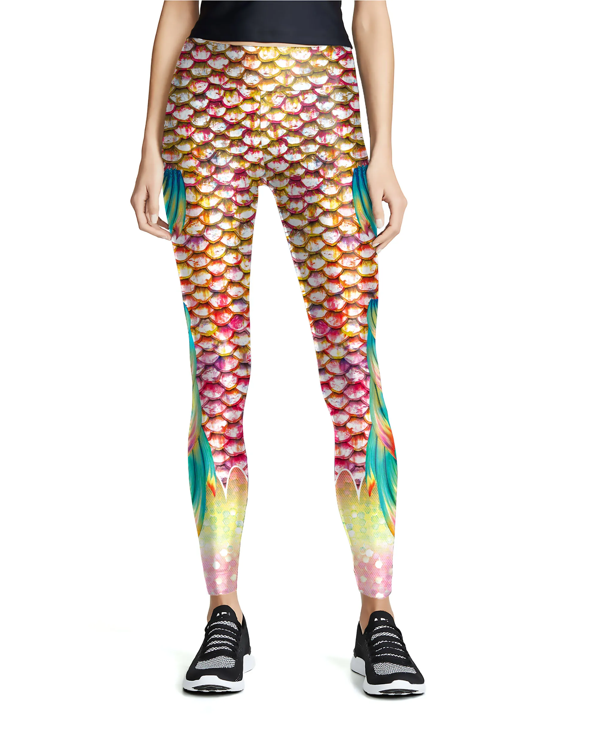 Leggings con estampado 3D de sirena para mujer, pantalones ajustados de calle, mallas deportivas informales a la moda, 2021