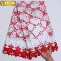 SJD LACE Clearance African Lace Fabric 2024 Latest Stones French Mesh Lace Fabric Milk Silk Laces For Wedding Party Dress A2210