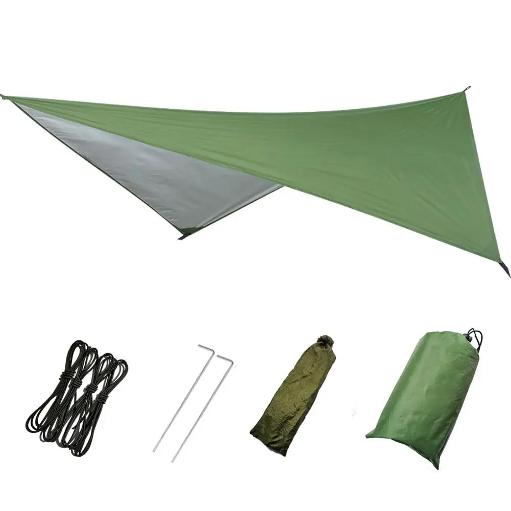 Large Hammock Waterproof Rain Fly Tent Tarp Lightweight Portable Waterproof Ripstop Easily Fold Sun Shelter UV Protection