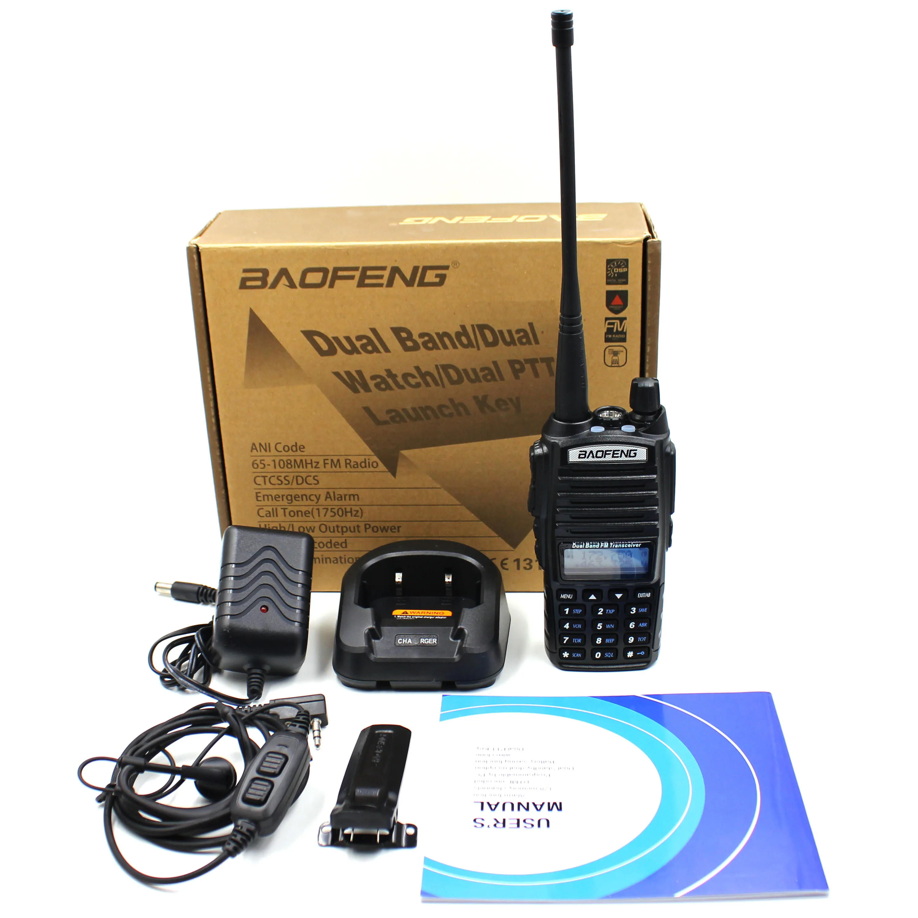 Imagem -06 - Walkie Talkie Transceptor fm Portátil Rádio Presunto 8w Vhf Uhf 136174 400520mhz Baofeng Uv92 Comunicador Baofeng-uv82