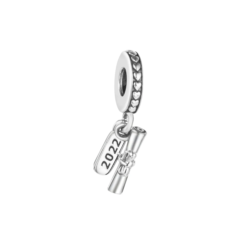 

Fits For CKK Charms Bracelets 2022 Graduation Scroll Dangle Beads 100% 925 Sterling-Silver-Jewelry Free Shipping