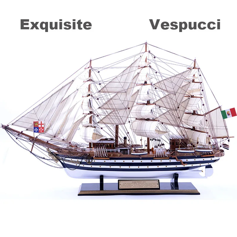 Hot Selling Wooden Sailboat Model Ornament Solid Wood Living Room Decoration Ship European Style Gift