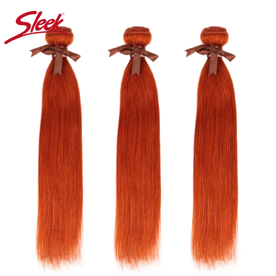 Sleek Braziliaanse Rechte Oranje Menselijk Haar Blonde Gember Oranje En Rode Kleur Haar Bundels Remy Hair Extension Voor Zwarte Vrouwen